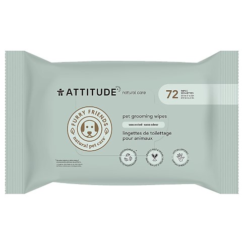 Attitude Furry Friends Deodorising bath wipes unscented - Pflegetücher für Hunde