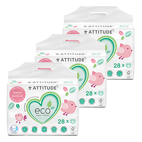 Attitude Baby Care Windeln Neugeborene Vorteilspackung (3x28)