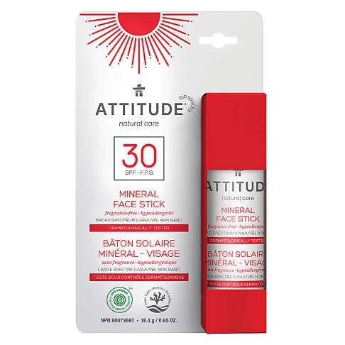 Attitude Face Stick SPF 30 fragrance free - Sonnenschutzstick für das Gesicht LSF 30