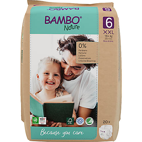 Bambo Nature Windeln - XL Plus - Größe 6 - Packung mit 20 Windeln