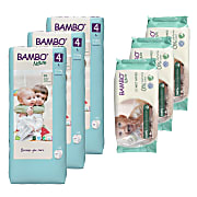 Bambo Nature Windel Größe 4 (144 Stück) + Feuchttücher (150 Stück)