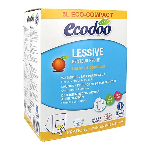 Ecodoo Lessive Liquide Concentrée Pêche - Flüssigwaschmittel Konzentrat 5L Bag In Box