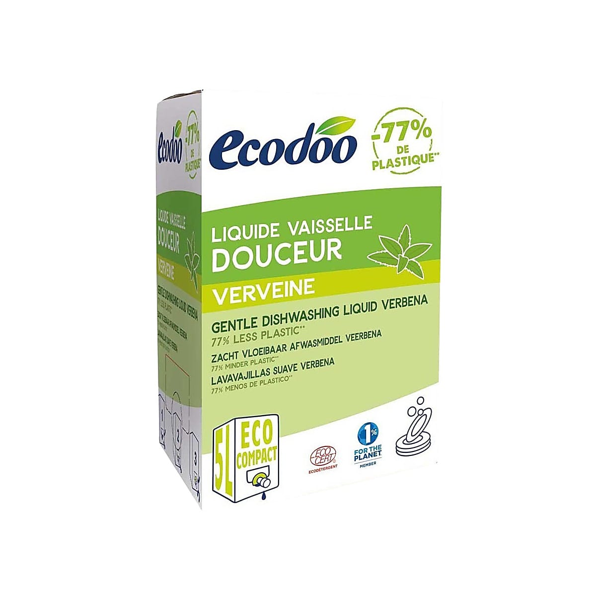 Ecodoo Lessive Liquide Sensitive Recharge 5L I Big Green Smile