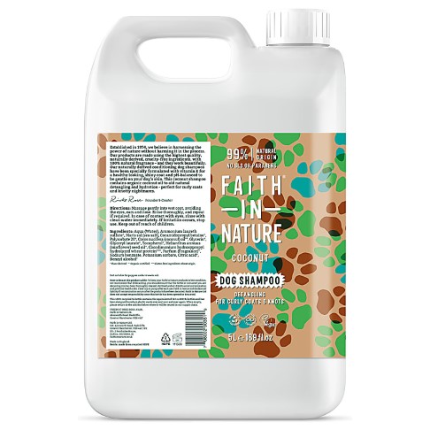 Faith in Nature Detangling for Curly Coats & Knots - Coconut Hundehampoo 5L