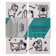 Groovy Goods Ökoligisches Schwammtuch Dogs weiss 17 x 20 cm