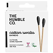 Humble Wattestäbchen aus Bio Baumwolle & Bambus schwarz (100 Stück)