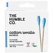 Humble Wattestäbchen aus Bio Baumwolle & Bambus - blau (100 Stück)