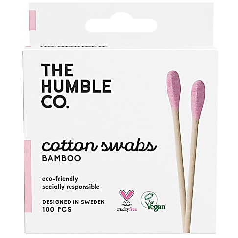Humble Wattestäbchen aus Bio Baumwolle & Bambus - pink (100 Stück)