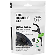 The Humble Co Zahnseide Picks Holzkohle 50 Stück - Einzeldraht
