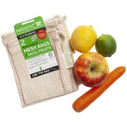 Maistic Obst & Gemüsebeutel aus Bio Baumwolle - 2 Beutel (S & M Größe)