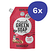 Marcel's Green Soap Handseife Argan & Oudh Beutel (6x 500ml)