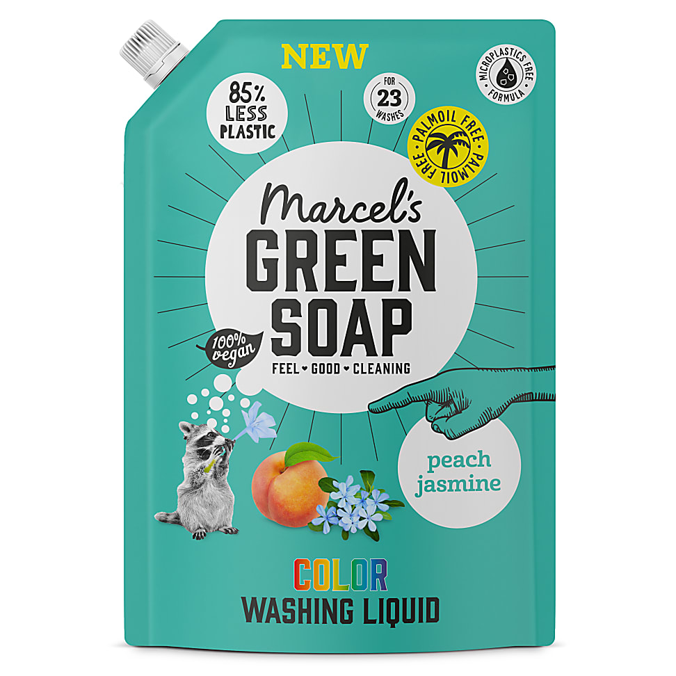 Marcel's Green Soap Colour Washing Liquid REFILL 1L Peach & Jasmin