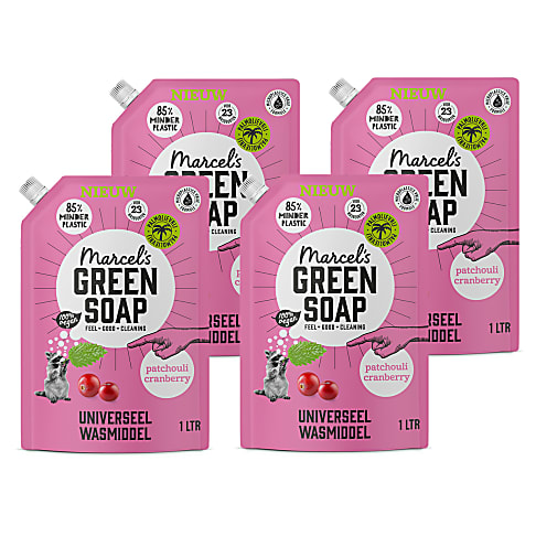 Marcel's Green Soap Waschmittel Nachfüllpack Patchouli & Preiselbeere (4x 1L)