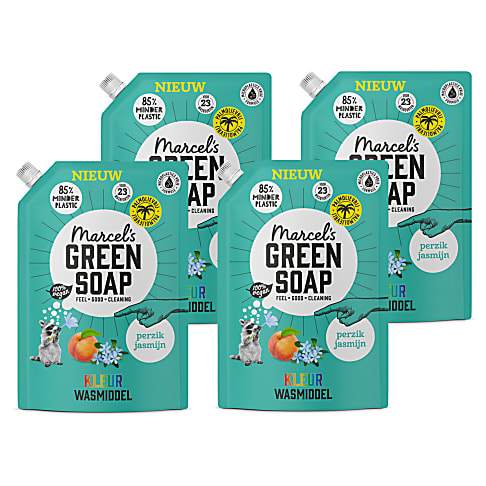 Marcel's Green Soap Waschmittel Nachfüllpack Pfirsich & Jasmin (4x 1L)