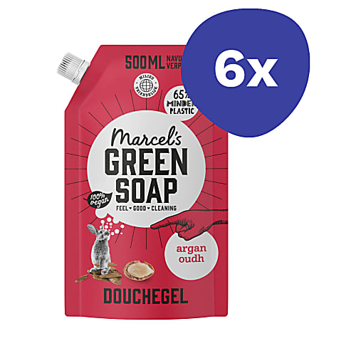 Marcel's Green Soap Duschgel Nachfüllpack Argan & Oudh (6x 500ml)