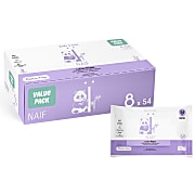 Naïf Plastikfreie Lotion Baby Tücher (8 x 54 Tücher)