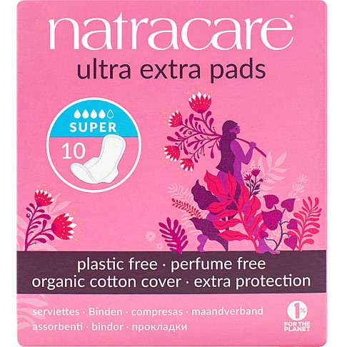 Natracare Ultra Extra Pads Super - 10 Binden aus Bio Baumwolle