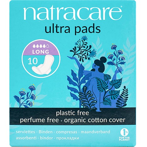 Natracare Ultra Pads Long - Binden aus Bio Baumwolle mit Flügeln