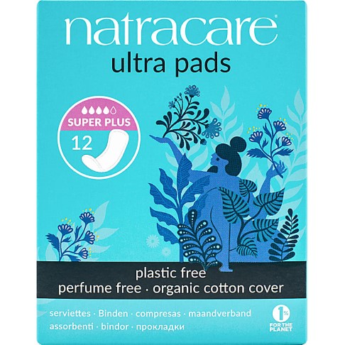 Natracare Ultra Pads Super Plus - 12 Binden aus Bio Baumwolle