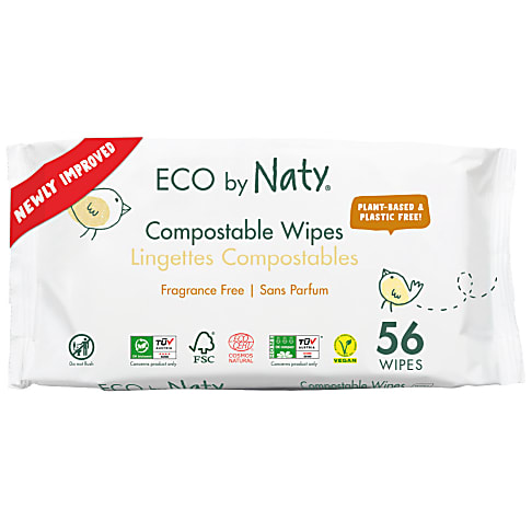 Eco by Naty Babycare Pflegetücher - ohne Duftstoffe (56 Stück)