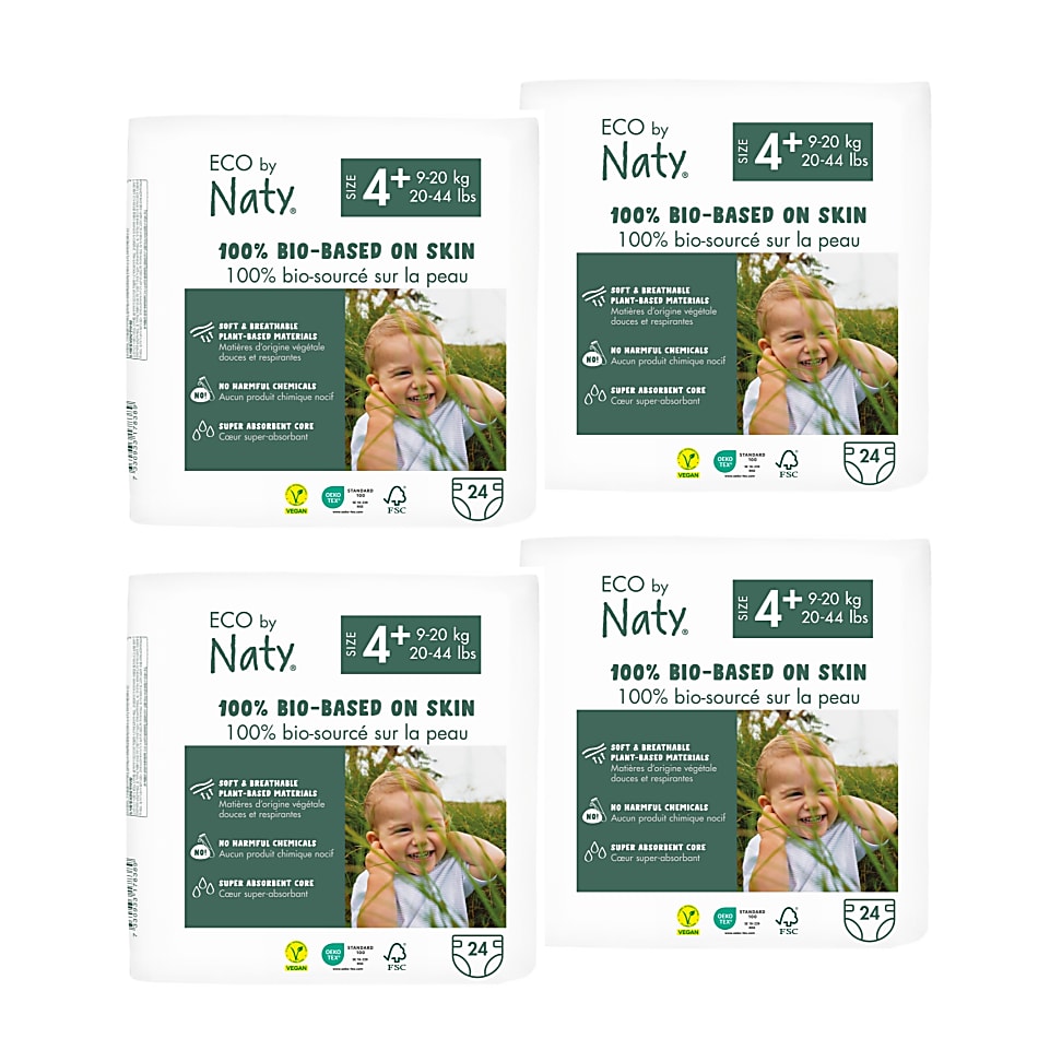 Eco by Naty Babypflege Windeln Set: Größe 4+ (4x24 Stück)