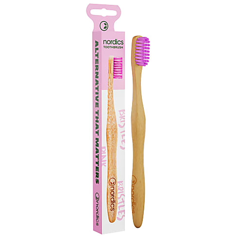 Nordics Bamboo Zahnbürste pinke Borsten