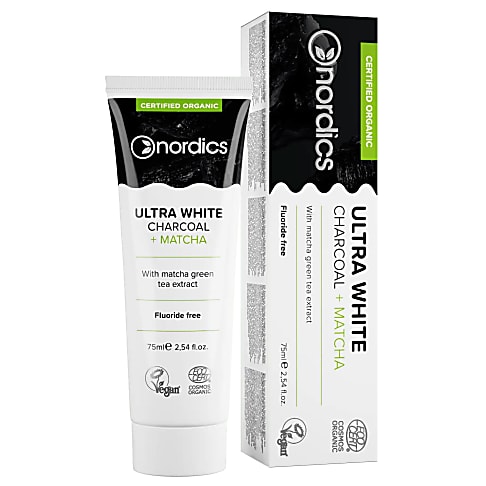 Nordics Natural Whitening Toothpaste Nordics Charcoal + Matcha - Aktivkohle Zahnpasta