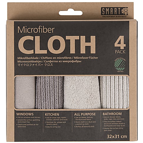 Smart Microfaser Tücher 4er Pack Grau-Beige