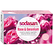 Sodasan Seifenstück Rose & Geranium 100g