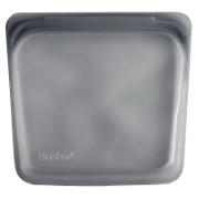 Stasher Bag Black on Grey 18 x 19 cm - Wiederverwendbare Beutel