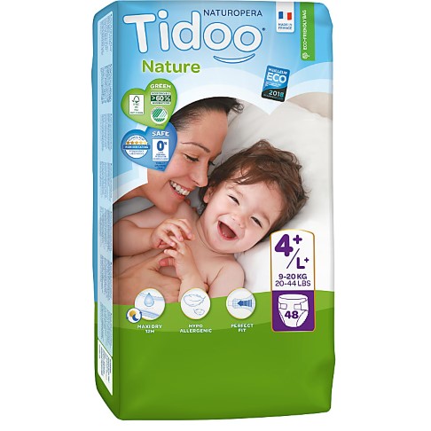 Tidoo Nature - Windeln (vorher Tag & Nacht) - Maxi Plus (9-20 kg) 48 Stück